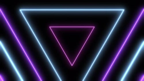 Glühende Neondreieck-Hintergrundschleife