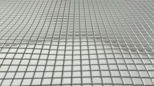 Luxury Background with a Floating Field of Silver Cubes, Figures, Exclusive, 3D Render, Reflection