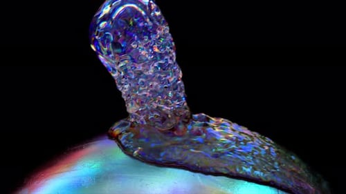 Fluid Iridescent Brain Melting and Reforming Animation