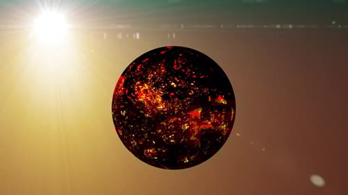 Lava planet texture sphere Lava animation and lighting background. 1670