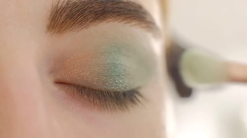 Beautiful Woman Brown Eye Holiday Makeup Makeup Closeup Young Woman Eye Macro Shoot Smokey Smoky