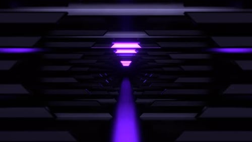 Purple Simple Sci Fi Corridor Background Vj Loop I 4K