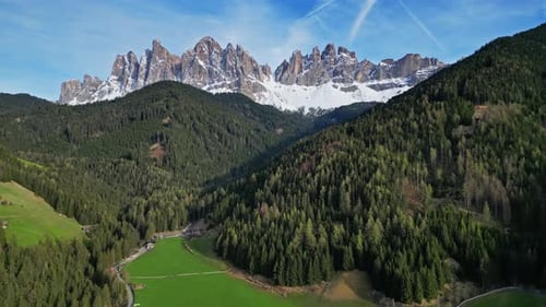 Spring Landscape in Italian Dolomites Alps