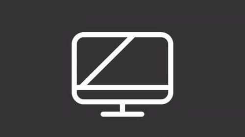 Computermonitor-UI-Symbol, weiße Linienanimation