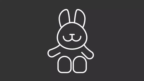 Animated Wiggling Rabbit Outline Icon