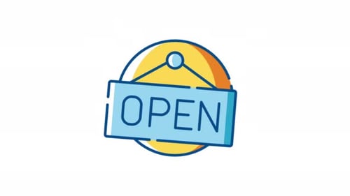 Open Market Sign 2D Motion Graphics Animation