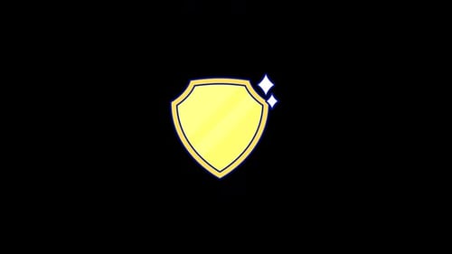 Clean Animated Shield Icon with Sparkle Effect