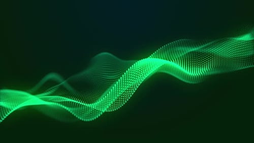 Dynamic Abstract Green Particle Waveform Background Animation