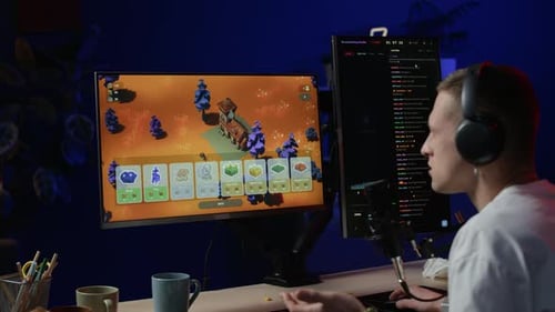 Young Man Streaming Videogame