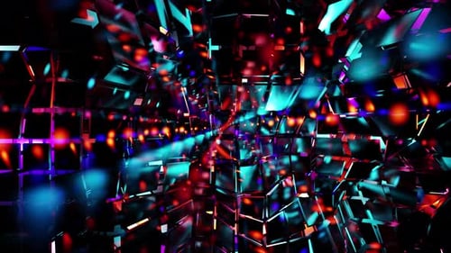 Party Kaleidoscope Disco Ball With Different Colors And Cubics Vj Loop