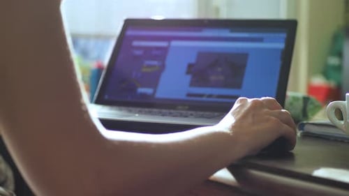 Woman work on home office, female freelancer work from home. Working at home during pandemic. Typing