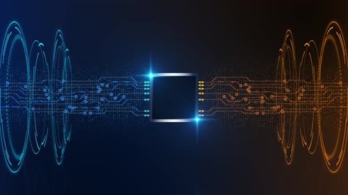 AI-Hologramm HUD-Technologie Digitale Daten Abstrakter Cybertech-Cyberpunk-Hintergrund