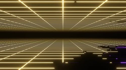 Purple And Yellow Neon Retro Grid Background Vj Loop In 4K
