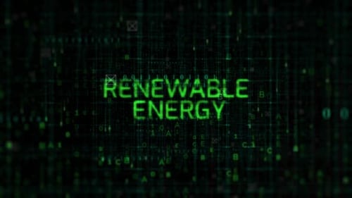 Renewable Energy Digital Tech Text Reveal