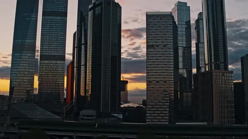 Aerial View of Skyscrapers Moscow City and Business District