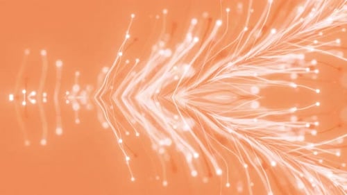 Fluid Organic Lines with Glowing Particles Animation