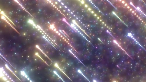 Colorful Sparkling Star Trails Falling Animation