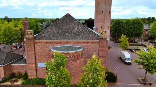 Rising above the Saint Lawrence Church in Vierlingsbeek, Netherlands.