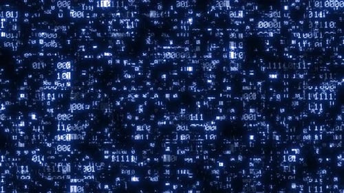 Abstract Futuristic Binary Code Data Stream Background Loop