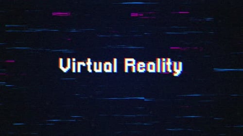 Virtual Reality Glitch Pixel Text Animation