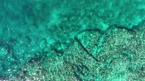 Awesome Azure Texture Sea Aerial View 4 K Turkey Alanya