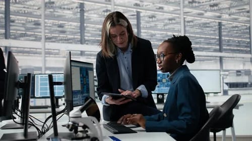 Reviewing Microchip Production AI Technology and Smiling Men with Women