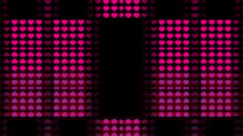 Animated Pink Heart Glowing Frame Pattern