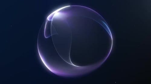 Elegante leuchtende blau-weiße Kugel im futuristischen Minimalstil