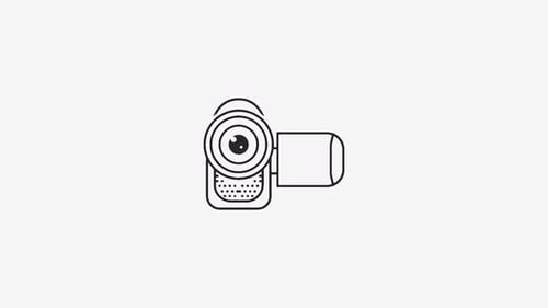 Animated Minimalist Video Camera Icon Reveal