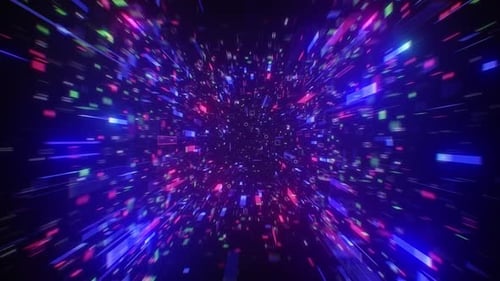 The blue high-speed tunnel of digital data