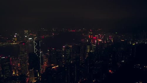 4k video footage of a beautiful city with shining lights at night