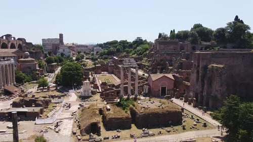 Temple of Castor, Pollux and Seagull in Roman Forum - Rome, Archaeological Park