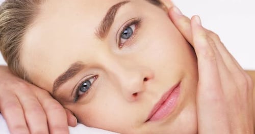 Portrait of skincare, beauty and wellness model with smooth, healthy skin