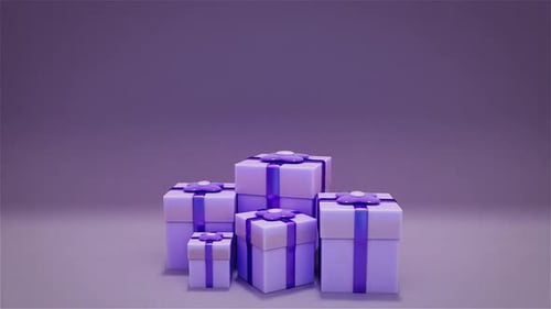 Animated 3D Gift Box Stack for Celebrations