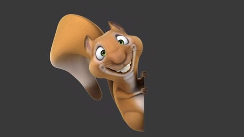Fun 3D cartoon squirrel (with alpha channel included)