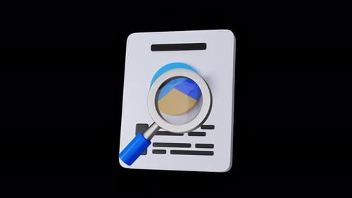 3D Business Report Data Analysis Icon Animation