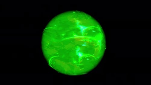 Glossy Green Gradient Sphere 360 Rotating Abstract Animation On Transparent Background