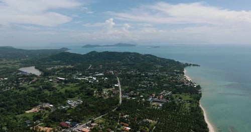 Scenic Landscape of Hills Coast and Sea Ko Samui Thailand
