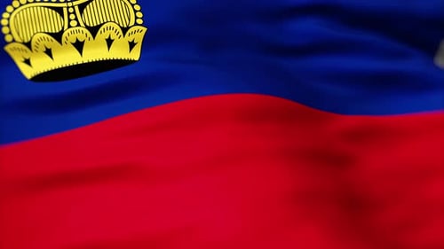 Realistic Liechtenstein Flag Waving Seamless Loop