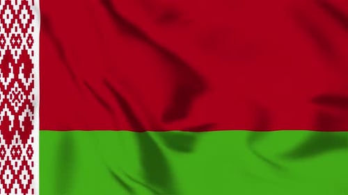 Realistic Waving Flag of Belarus Seamless Loop
