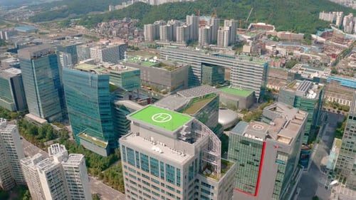 Vista aérea de Sangam-dong en Seúl, Corea del Sur, centro de radiodifusión