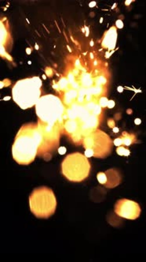 New Year's Fireworks on a Black backgroundFilmed is Slow Motion 1000 Frames Per Second