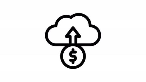Cloud Financial Data Upload Animated Icon