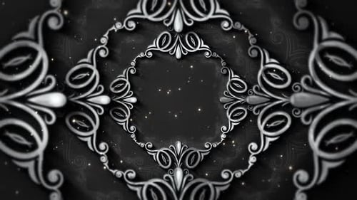 Elegant Ornate Silver Frame Loop Animation