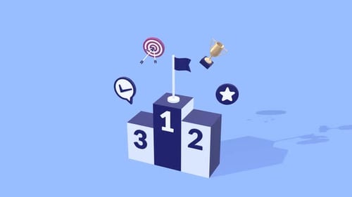 Success and Achievement Animation with Winner Podium Concept.