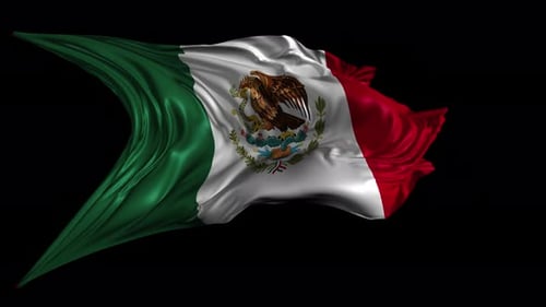 Dynamic Waving Flag of Mexico Animation