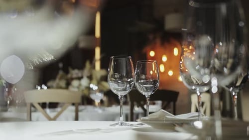 A Romantic Dinner in an Elegant Restaurant with Candlelight and Wine