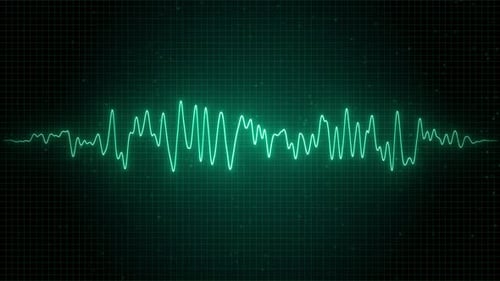 Futuristic AI-Powered EKG Heartbeat Monitor with Digital Audio Waveform and Equalizer Display