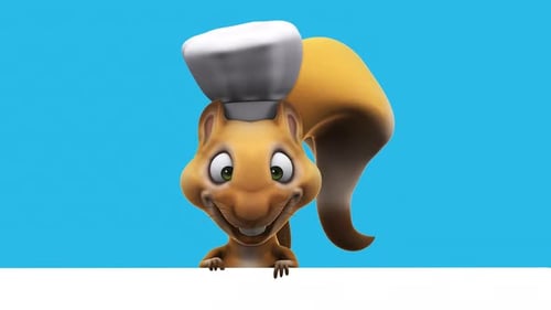 Fun 3D cartoon squirrel chef (with alpha channel included)