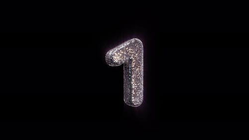 Discoball 3-Sekunden-Countdown mit explodierendem Konfetti auf Alpha